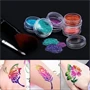 Glitter tattoos kit - 24 db színes csillámporral, rengeteg felragasztható sablonnal, ecsetekkel és ragasztókkal