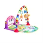 Piano Fitness baba játszószőnyeg - állatos csörgőkkel, hang-, és fényhatásokkal, altatózenével - rózsaszín/lila