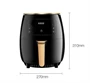 NONA extra nagyméretű LCD kijelzős Air Fryer - 6 L - 2400 W - olaj nélküli sütő