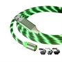 Lenyűgözően villogó mágneses USB töltőkábel cserélhető fejekkel – zöld