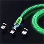 Lenyűgözően villogó mágneses USB töltőkábel cserélhető fejekkel – zöld